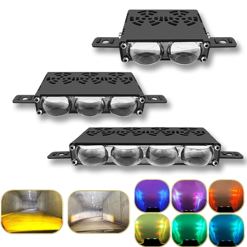2/3/4 Lente Griglia per auto Luce Moto ATV Faretto ausiliario Auto Fuoristrada Camion SUV Luci da lavoro di guida Faro 12V