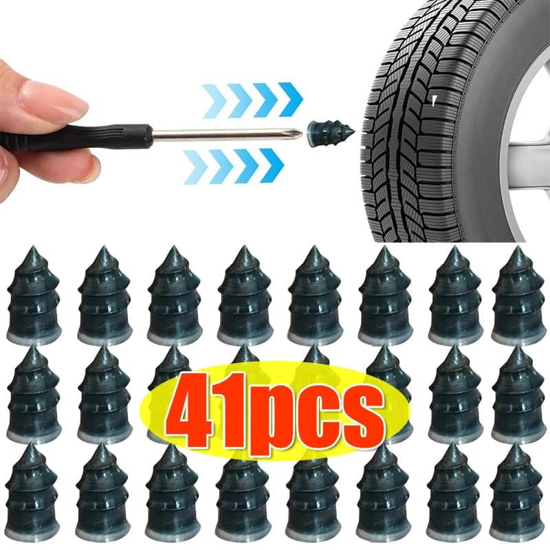 Kit Universale di Riparazione Pneumatici Tubeless con Chiodi in Gomma e Viti per Riparazione Gomme di Moto e Auto