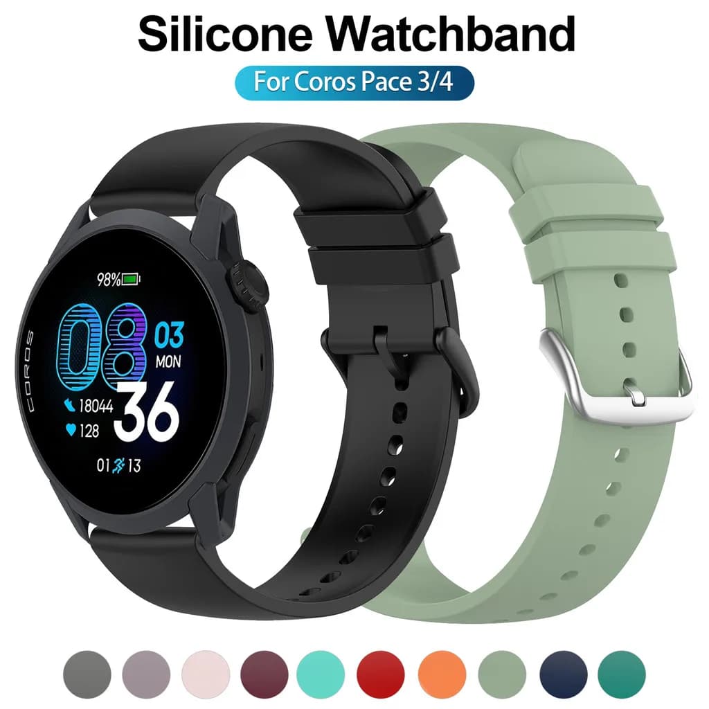 20mm/22mm cinturino in silicone per Coros Pace4 Pace3 Pace2 cinturino Smartwatch cinturino cinturino Correa per Coros Apex4 42mm
