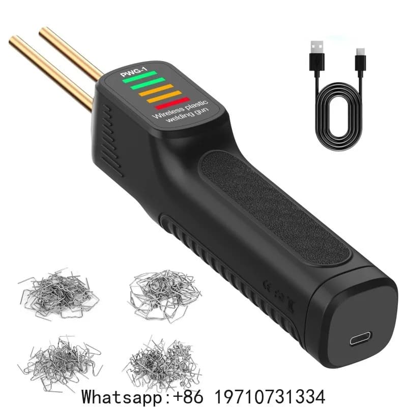 Saldatrice a caldo portatile da 2600 mAh con ricarica wireless, pistola saldatrice per plastica, strumento per riparazione paraurti auto con 200 graffette