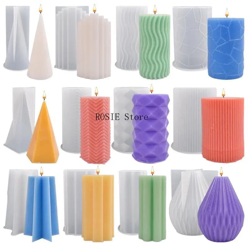 Stampo per candele in silicone a cilindro Candele a strisce fai-da-te Ornamento per cena Creazione di stampi in resina epossidica in gesso Decorazioni per la casa Regali fatti a mano
