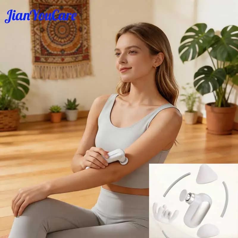 JianYouCare Pistola Massaggiante Palmata FASCIA, Massaggiatore a Percussione per Viso, Collo, Gambe e Corpo, Sollievo Profondo dai Dolori Muscolari e dalla Fatica