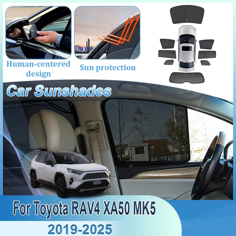 Accessori Auto per Toyota RAV4 XA50 MK5 2019~2025 Tendine Parasole Auto Anti-Luce e Anti-UV in Rete per Parabrezza
