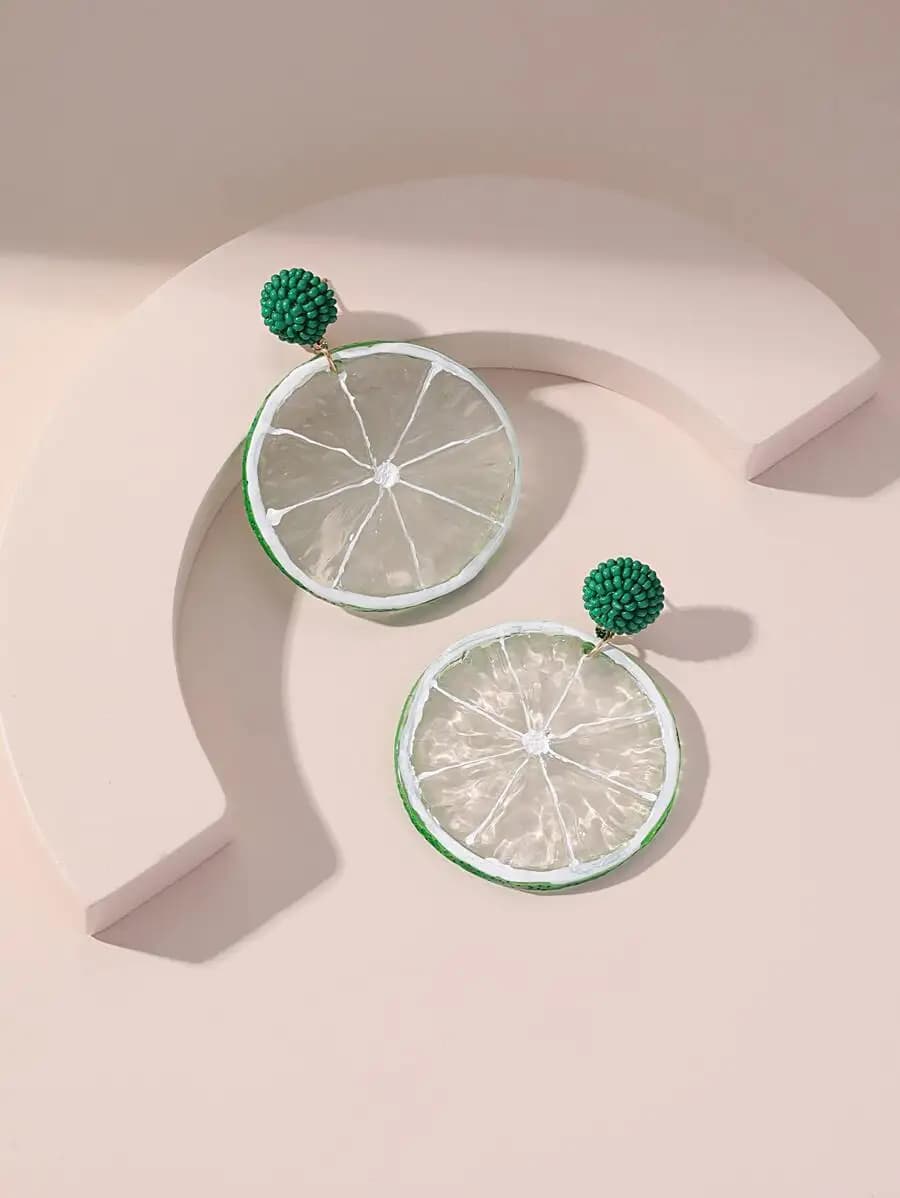 Lemon Drop Green Casual Dangle Earrings for Everyday Wear Lightweight and Stylish