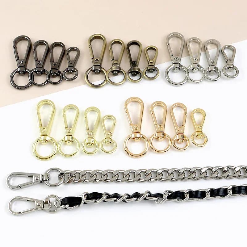 50 Pezzi Moschettone Girevole in Metallo da 8/10/13mm per Cinghie Borsa, Portachiavi, Anello a O, Gancio a Scatto, Mini Moschettone a Grilletto, Clip di Fissaggio, Accessori Hardware