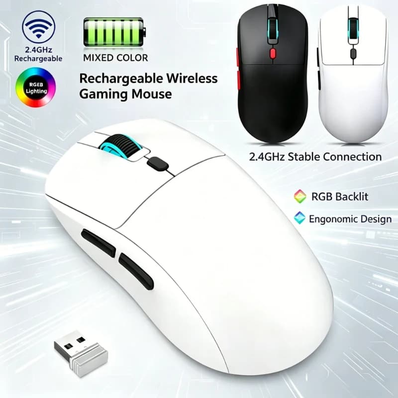 Gaming Mouse Bluetooth Mouse Rechargeable Gamer Paw3395 Lightweight Ergonomic Wireless Mouse Esport