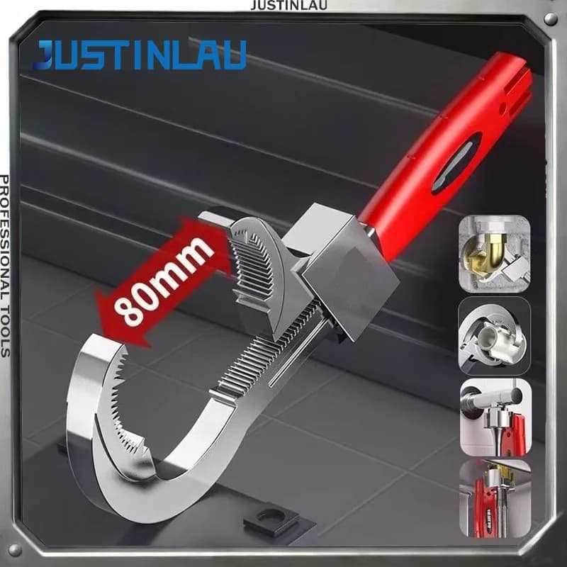 JUSTINLAU Set di chiavi multifunzionali per il bagno, chiave regolabile, utensili manuali, attrezzi portatili multifunzione