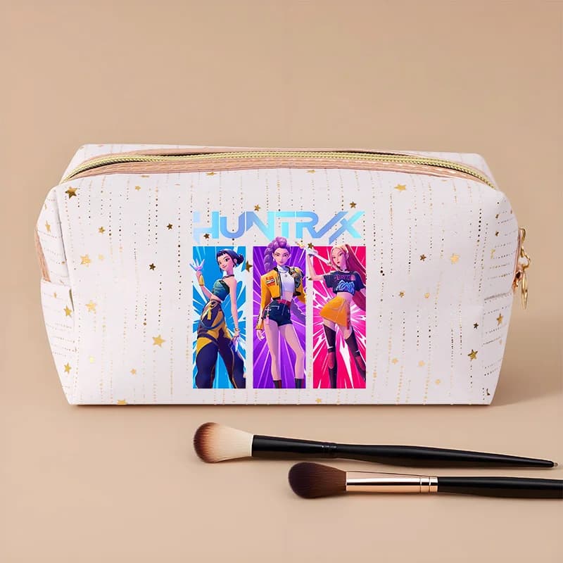 Anime Figure Cosmetic Bag Women Storage Pouch Student Large Capacity Pencil Bags Washing Toiletry Bags Makeup Brush Organizer