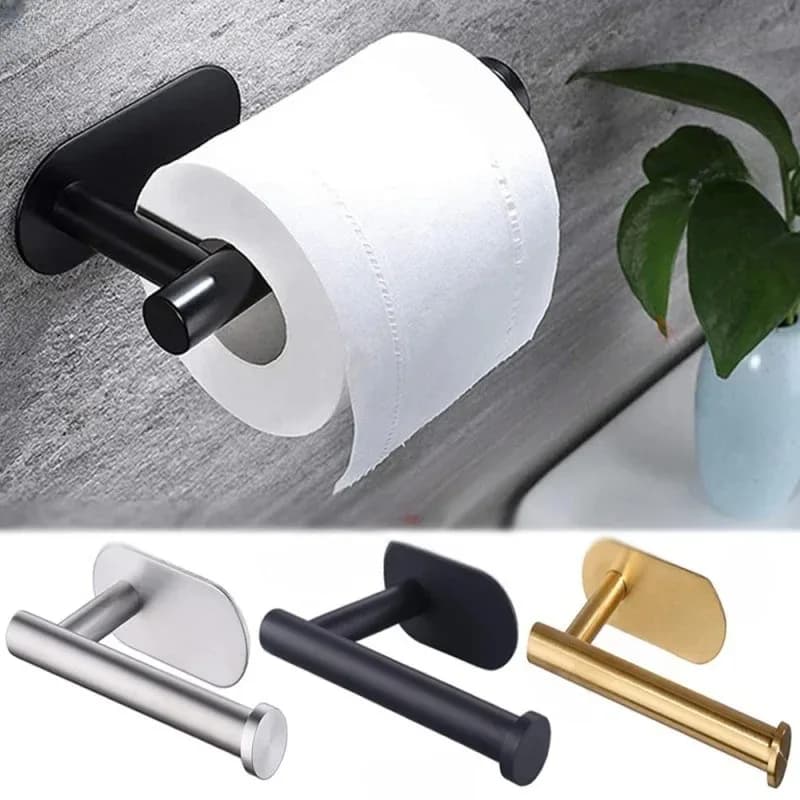 Portarotolo in acciaio inossidabile Portarotolo senza trapano Portarotolo autoadesivo Portarotolo Gancio per accappatoio Accessori hardware per il bagno