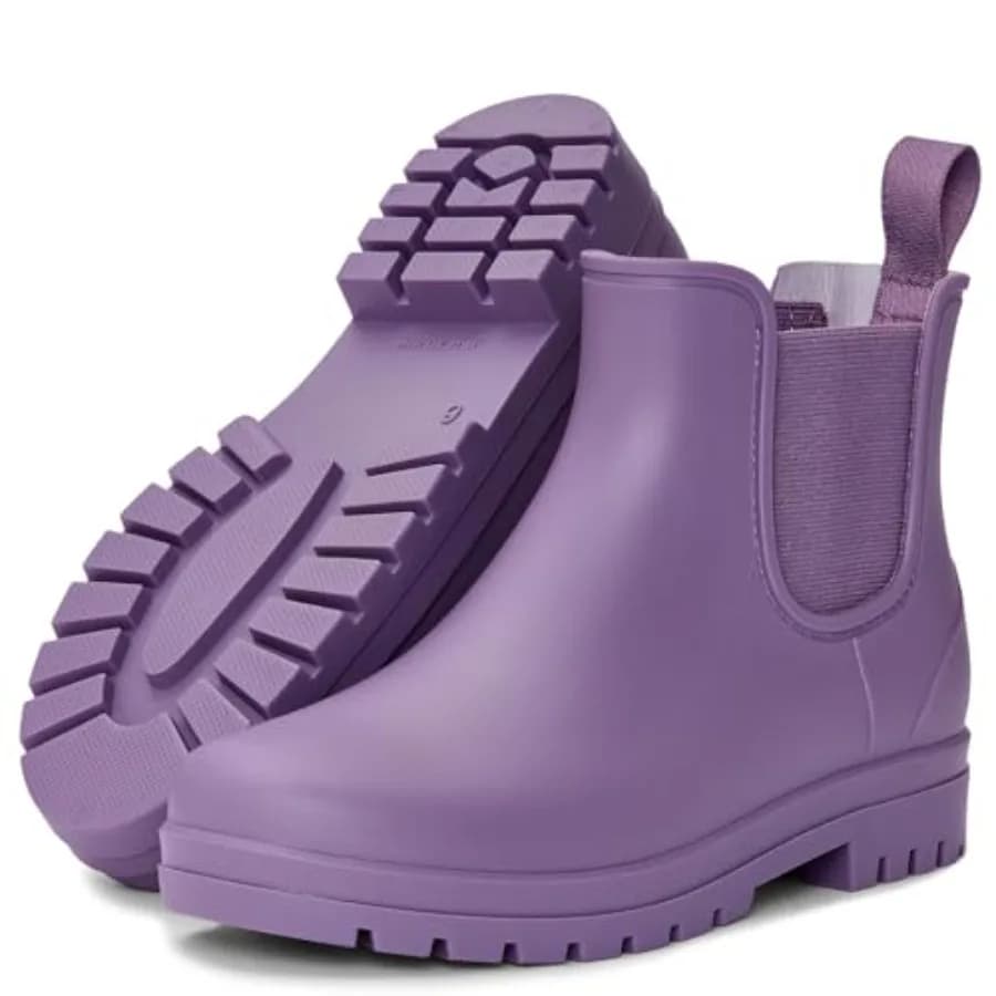 Stivali da Pioggia Corti da Donna, Stivali Chelsea Impermeabili alla Moda, Stivaletti Antiscivolo in Gomma Opaca, Scarpe Leggere da Giardino per Esterni