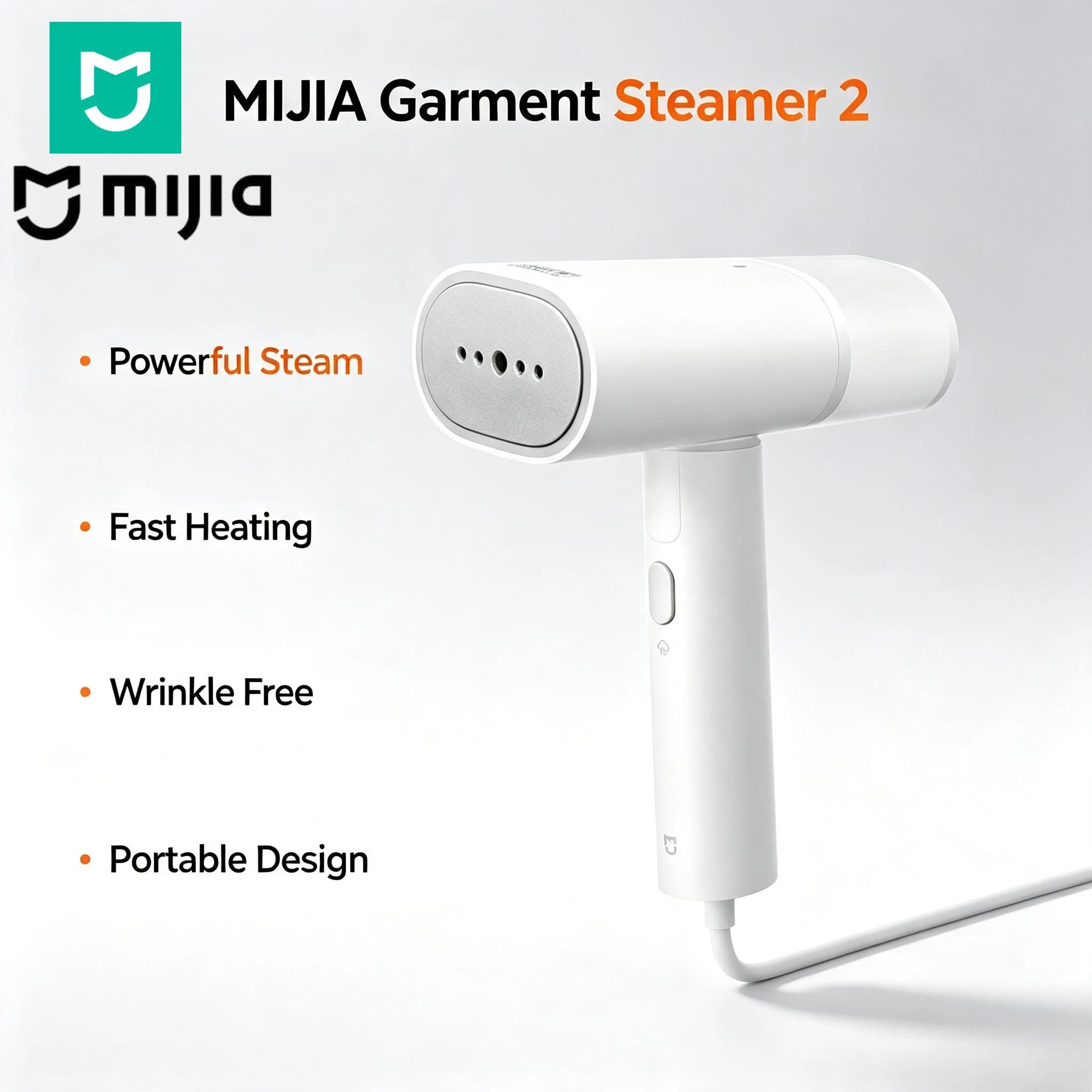 Mijia Handheld Steamer 2 Foldable Travel Iron Fast Steam 30kPa Clothes Wrinkle Remover For Home Business Trip