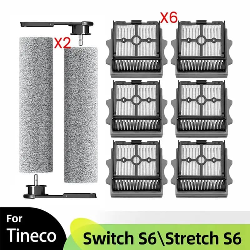 ABBY - Accessori per Tineco Floor One Switch S6/Stretch S6: Spazzola a Rullo, Filtri HEPA per Aspirapolvere Wet & Dry