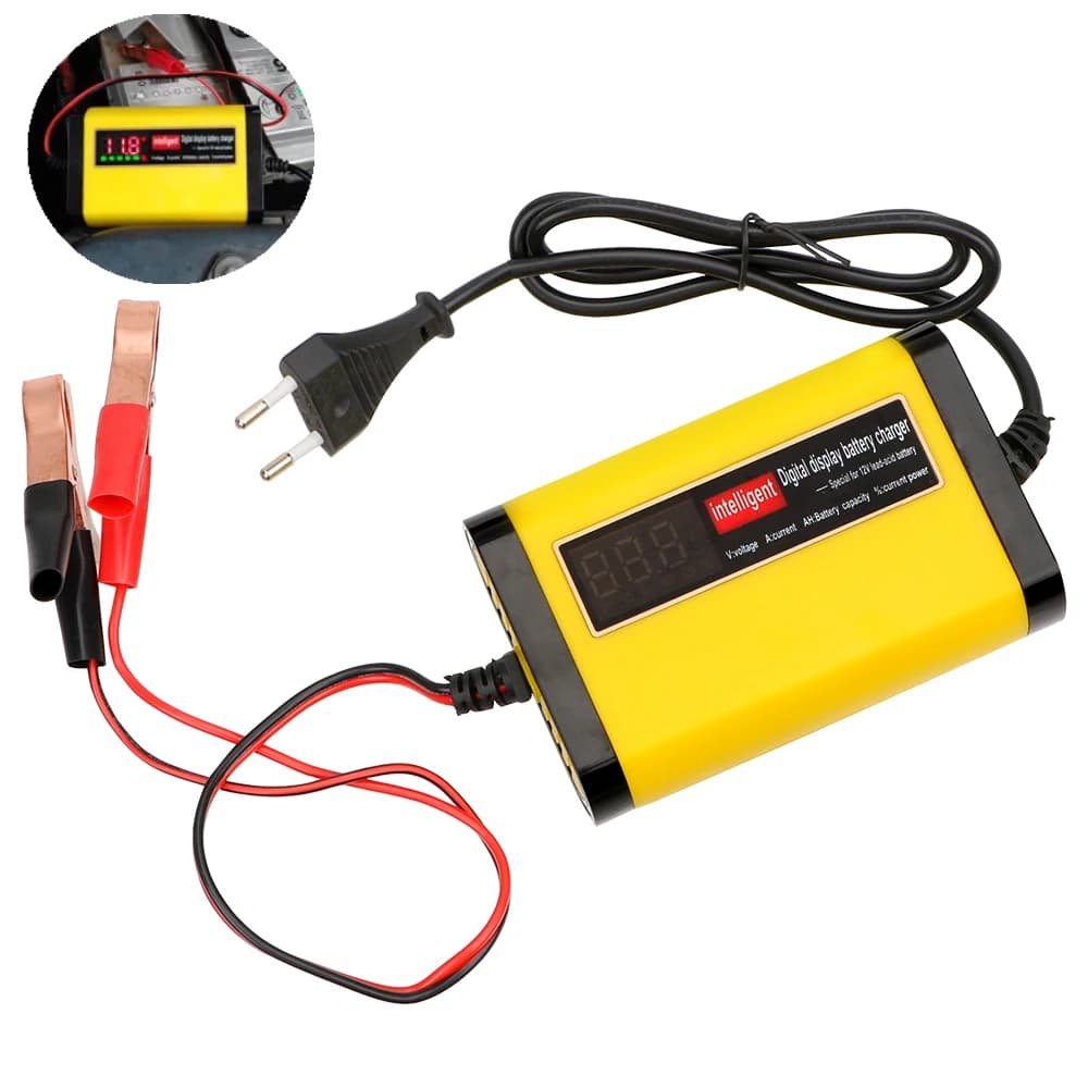 Car Charger LCD Display 12V 2A for lead battery for automotive truck motorcycles