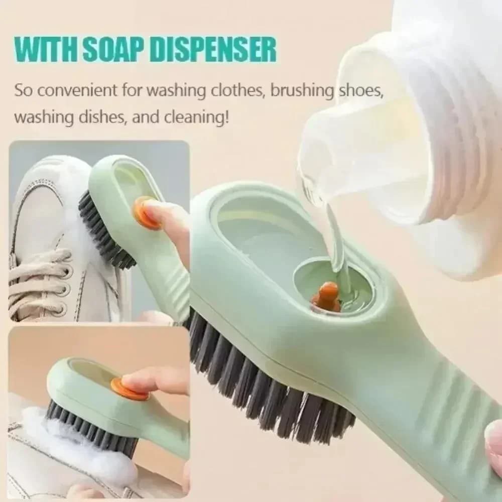 1/2 pezzi spazzola per scarpe per pulizia spazzola per scarpe liquida automatica morbida manico lungo spazzola per vestiti liquidi strumenti per la pulizia della casa
