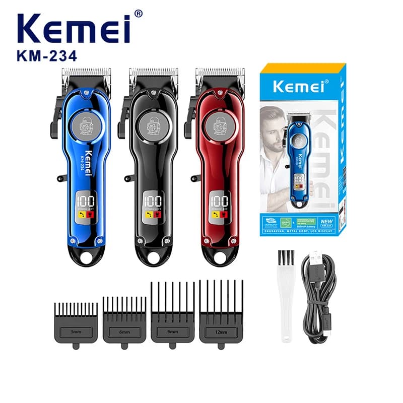 Kemei KM-234 Mini Uomo Tagliacapelli Elettrico Per Uso Domestico Display Digitale Senza Fili Push Clipper Barbiere Barba Trimmer Intagliare Macchina