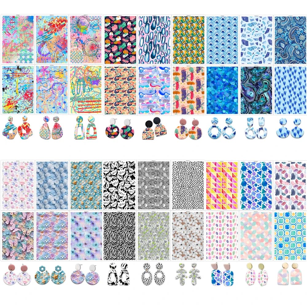 6 pz/set Argilla Polimerica Carta Trasferibile per Acquerello Incisione Stampa Modellazione Carta Decorativa Ceramica Artigianato Strumenti per la Creazione di Ceramica