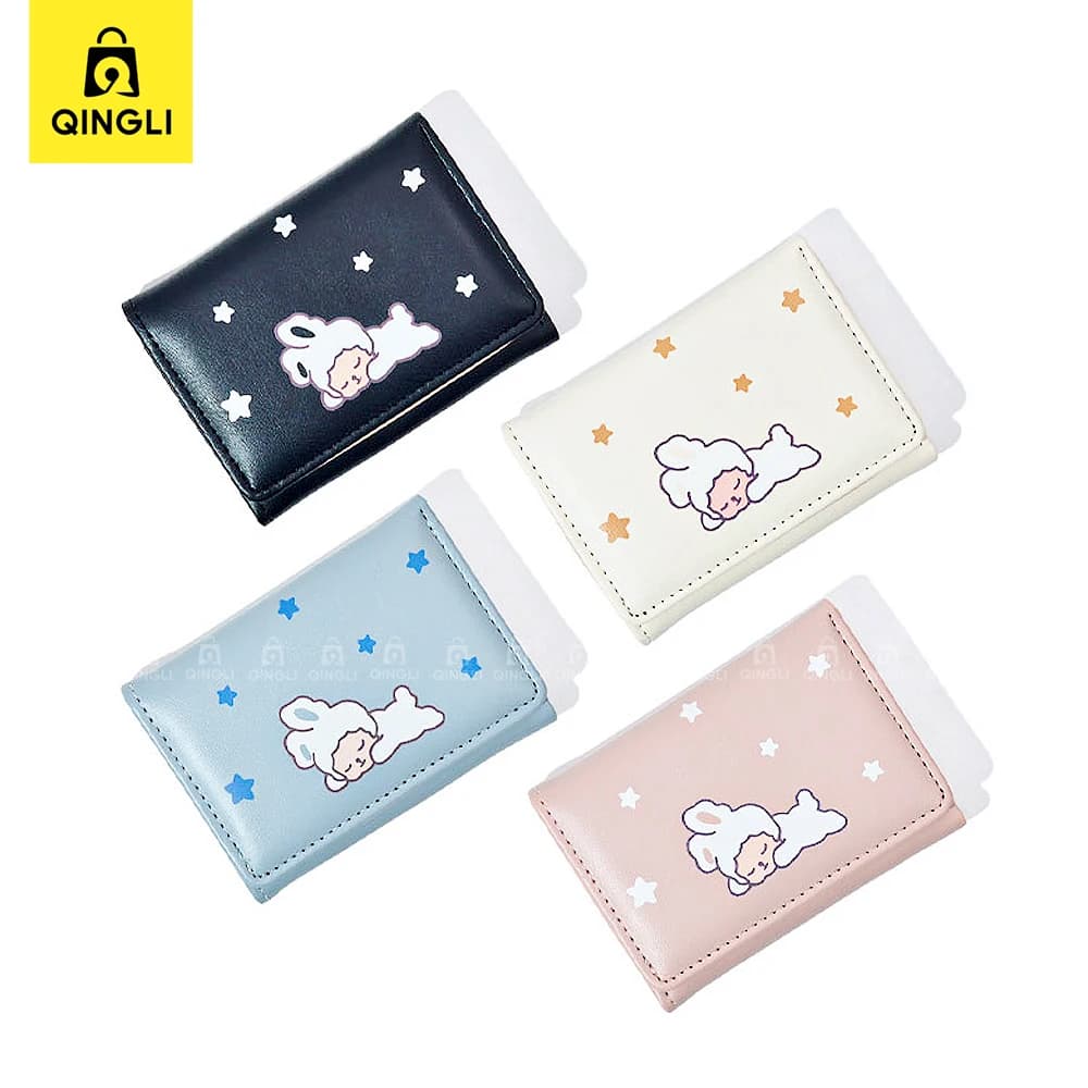 Cute Cartoon Wallet Women Purse Buckle Folding Small Wallets PU Leather Bank Card Bag Girls Coin Purse