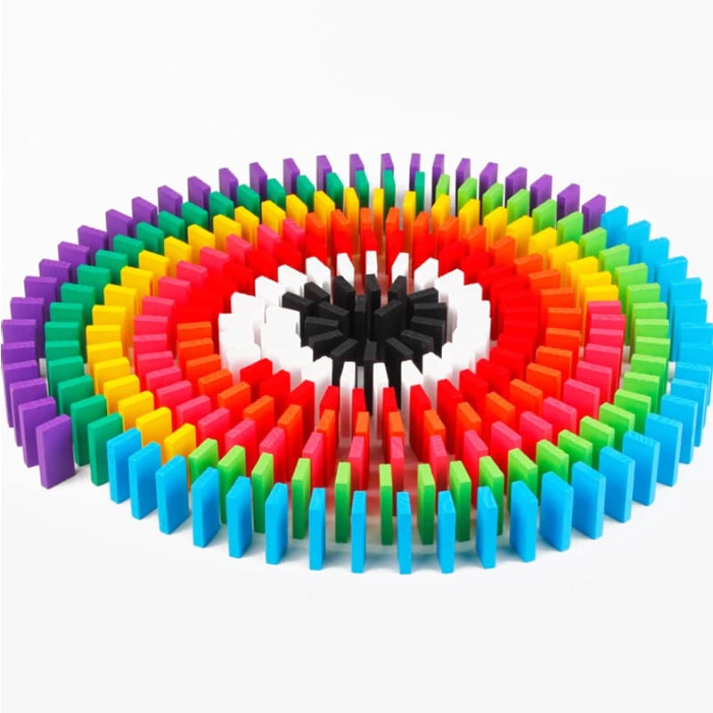 120 Pz/set Arcobaleno Colorato Legno Domino Gioco Blocchi Kit Bambino Apprendimento Precoce Domino Giocattoli Educativi per I Bambini Regalo