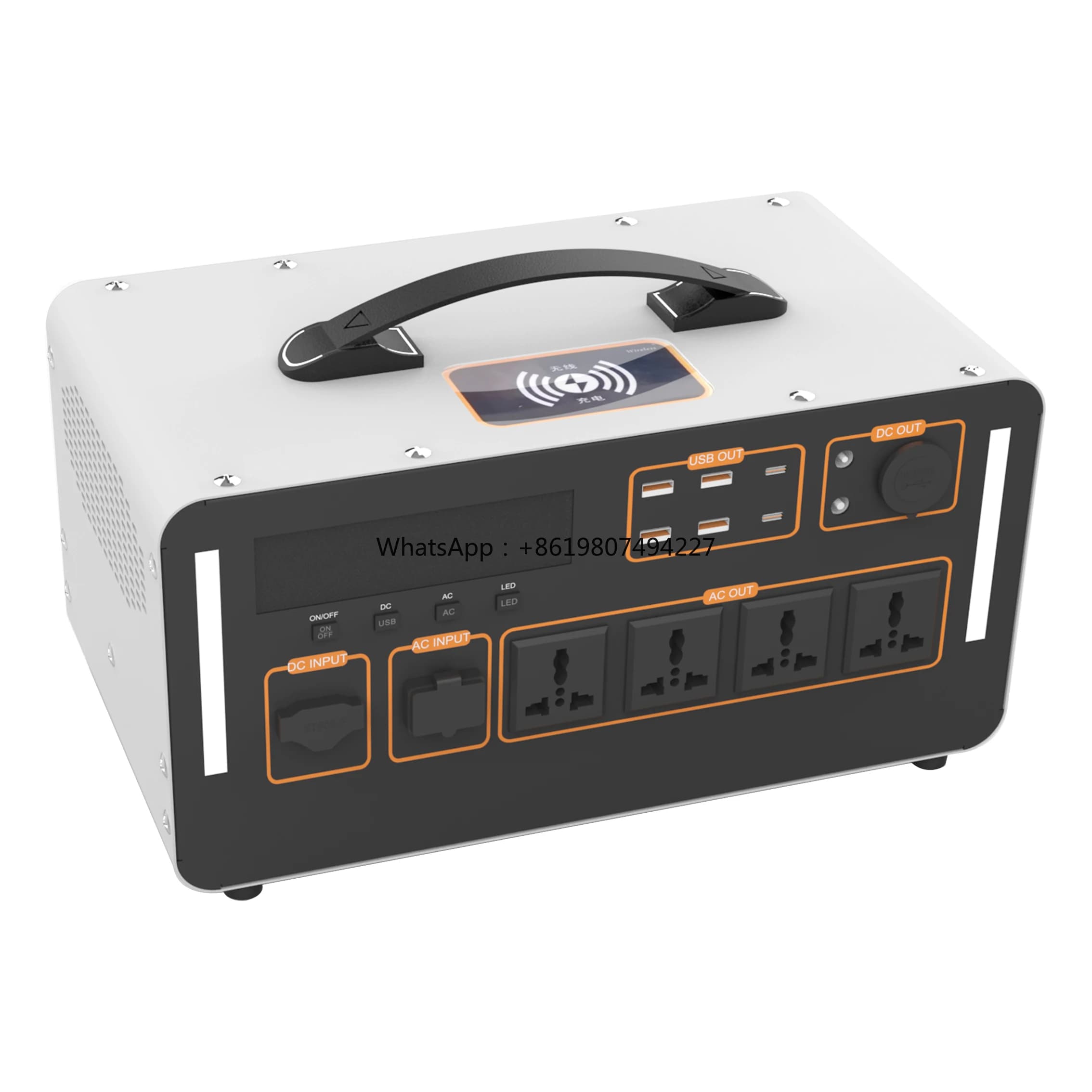 Stazione di Alimentazione Solare Portatile 1500W, 102400mAh LiFePO4, Alimentatore Ininterrotto, Caricabatterie EV, Avviatore d'Emergenza per Auto, Uso Esterno