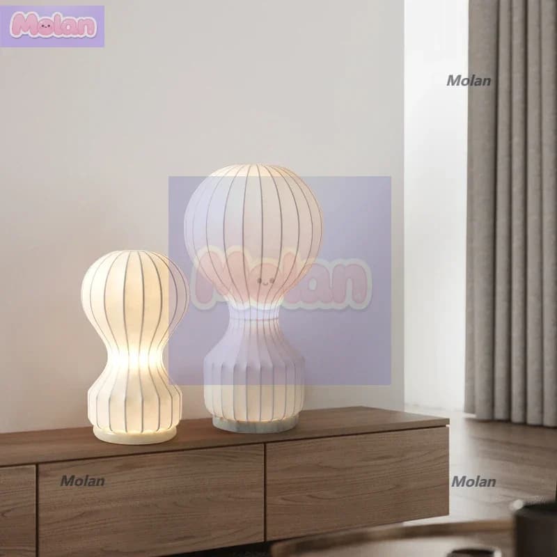 Table lamp, bedroom bedside, Nordic ins decorative atmosphere, silk lamp, simple living room, Japanese wabi sandy wind floor lam