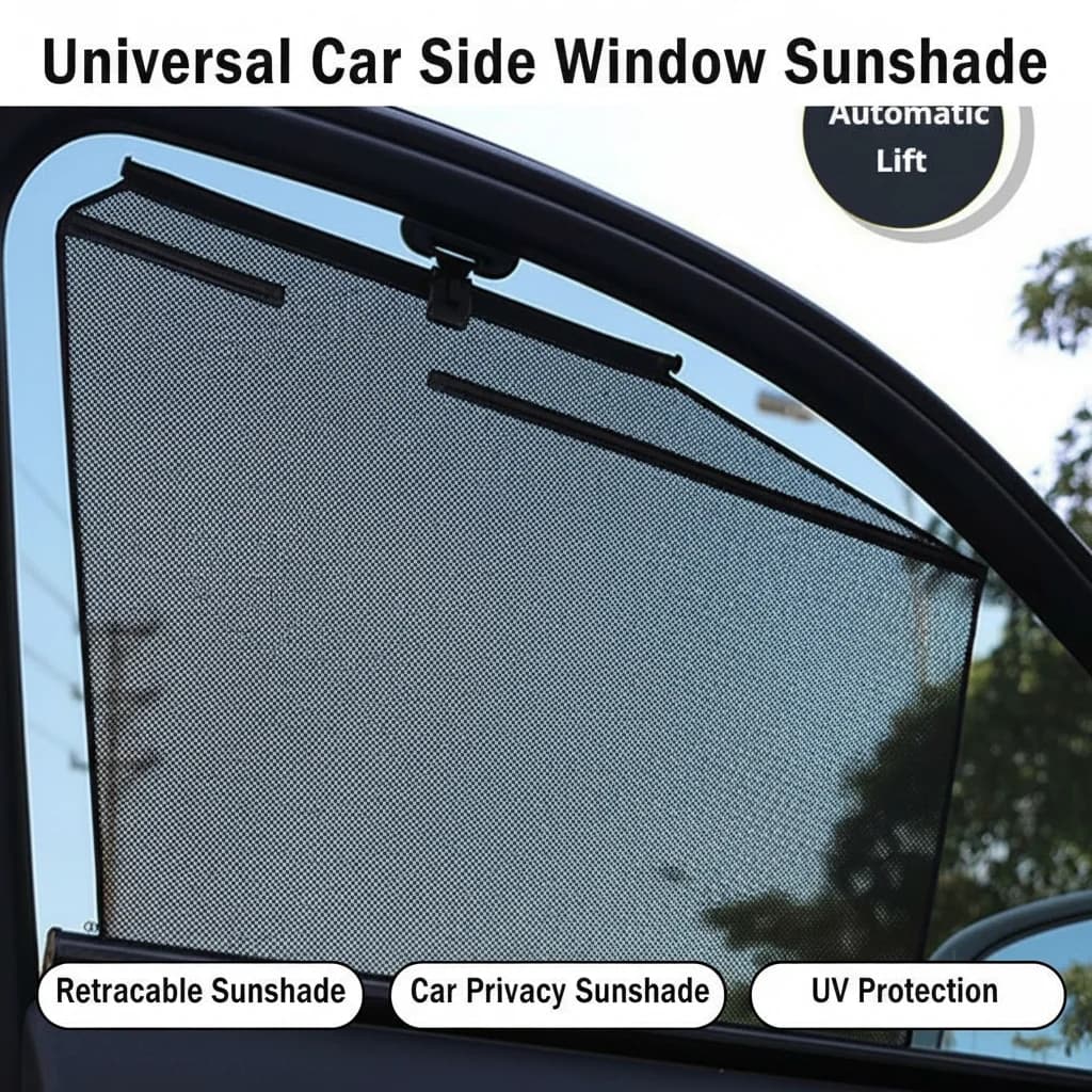 Parasole Universale per Finestrini Auto, Tenda Retrattile Automatica, Protezione UV, Isolamento Termico, Tendina Parasole per Privacy Auto