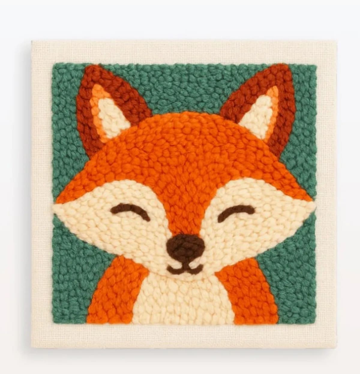1pc Framed DIY Punch Needle Embroidery Kits for Adults Animals DIY Punch Needle Starter Embroidery Set for Craft Cute Fox Patter