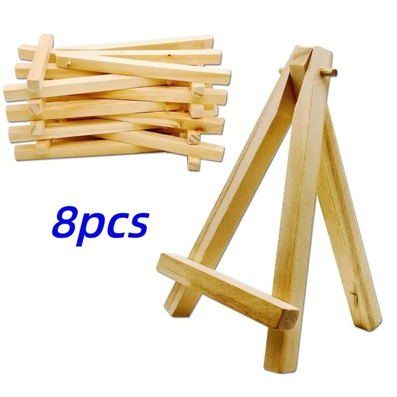Wooden Display Stands, Natural Wood Tripods, Used Displaying Small Canvase, Business Cards, and Photo, Suitable Professional Art