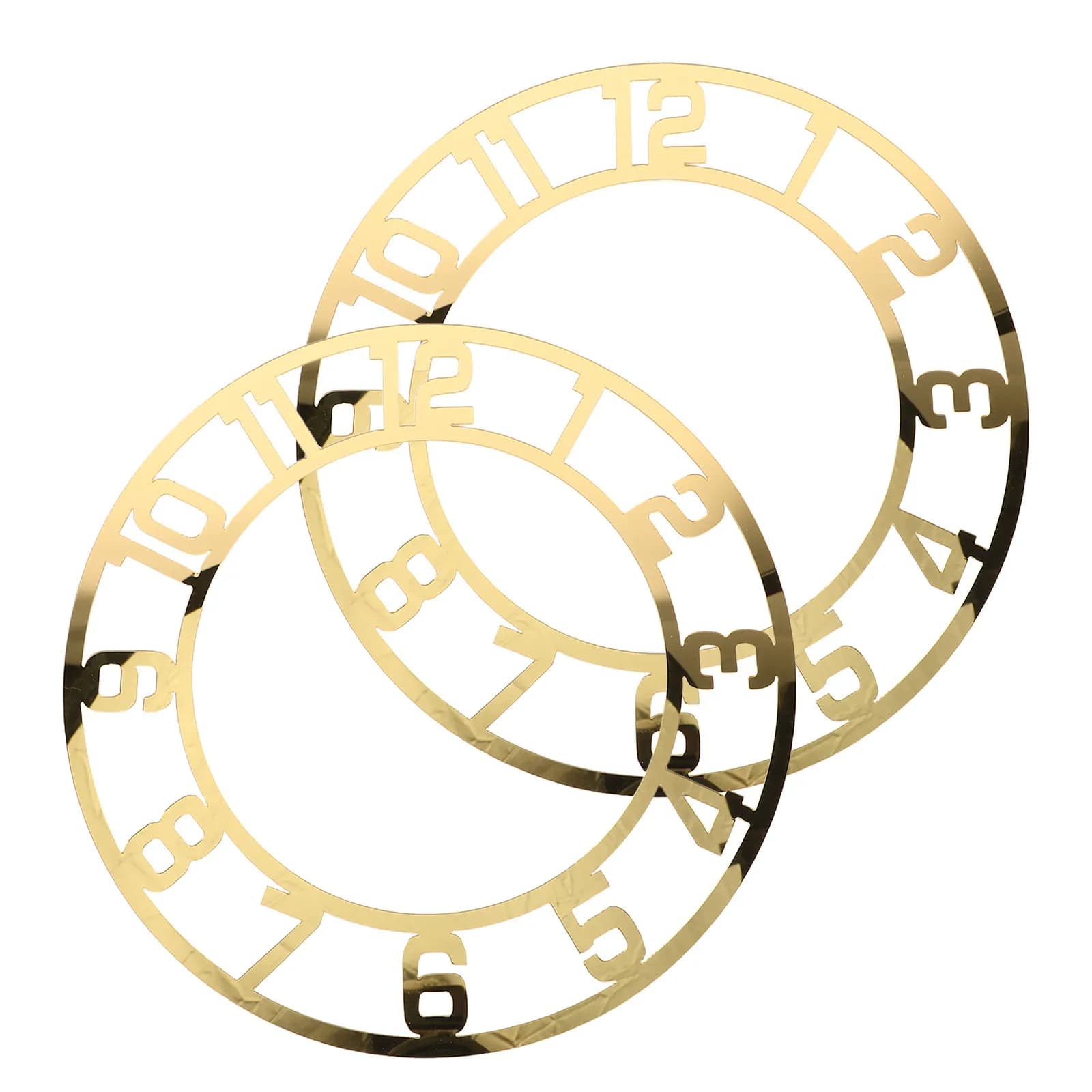 2 Pezzi Adesivi Murali Numeri per Orologio, Quadranti Moderni Rotondi in Acrilico a Specchio con Numeri Arabi per Fai da Te, Forniture per Orologi in Resina