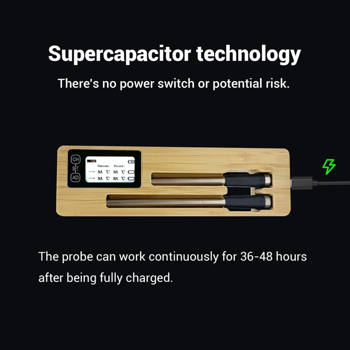 M10K Wireless Food Meat Thermometer Digital Bluetooth Dual Probes BBQ Thermometer with Display Screen for Air Fryer Oven