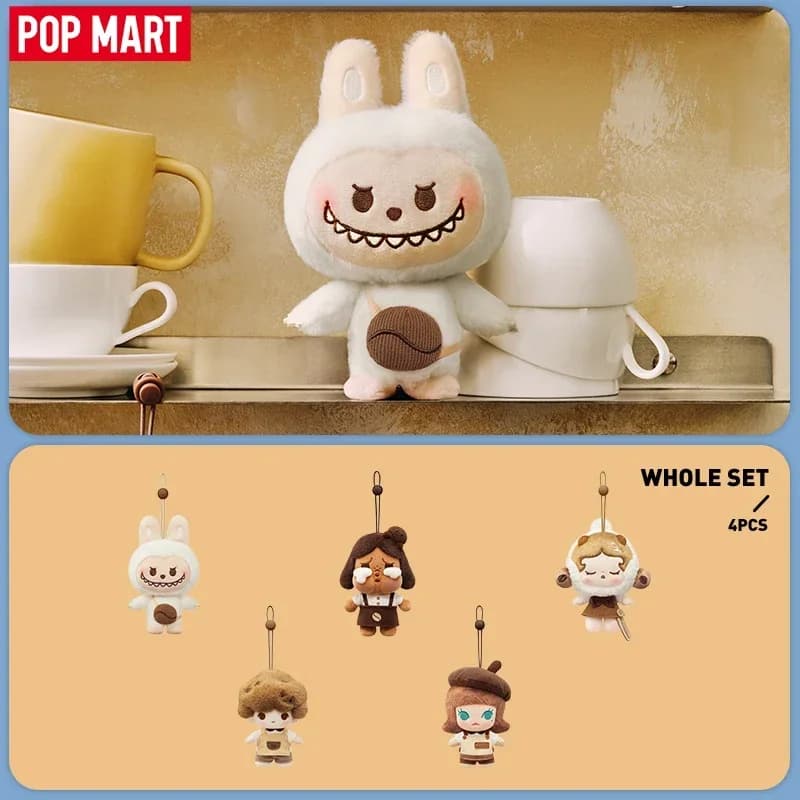POP MART POP BEAN Coffee Factory Series-Peluche Ciondolo Scatola misteriosa Scatola cieca autentica Indovina giocattoli Borsa Ornamento Figurine Decorazioni per la casa