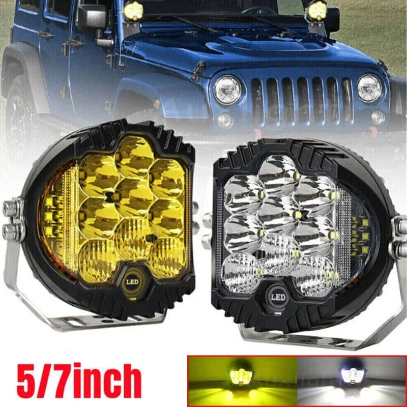 7 pollici Led Offroad 4x4 Accessori 90W 3000K Faretti Per Jeep Wrangler jk ATV SUV Ha Condotto La Luce di Lavoro 5 pollici Fari Ausiliari