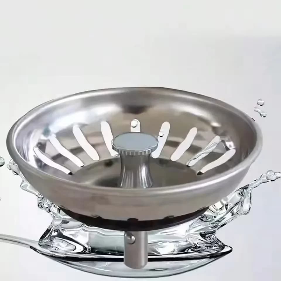 Filtro per Lavello in Acciaio Inox, Cestello per Scarico Rifiuti Cucina, Tappo per Acqua, Accessori Hardware per Lavabo Bagno