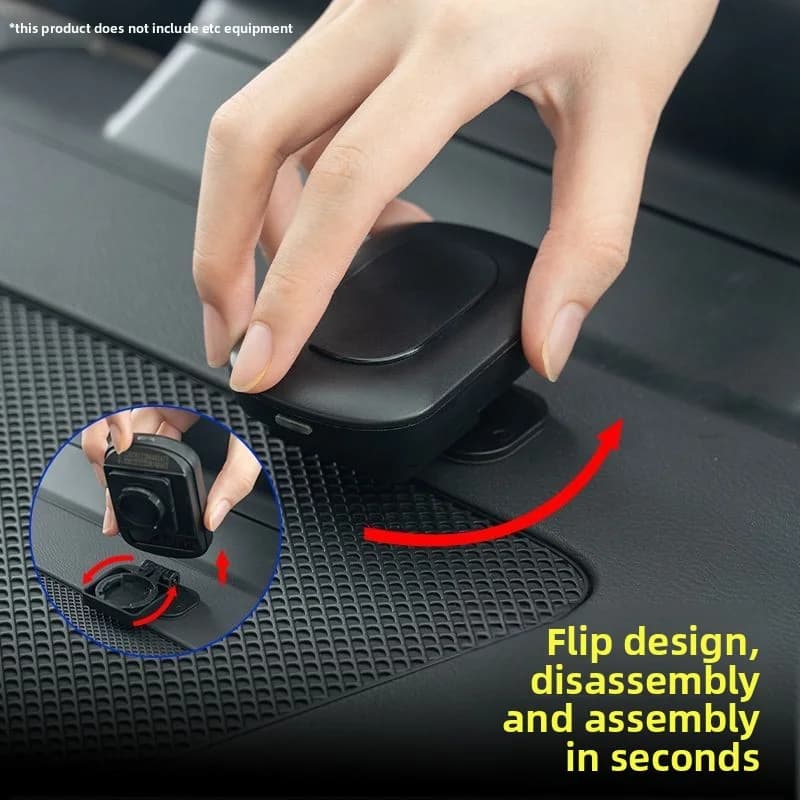 Universal Car Adhesive-Free Mount Base Removable Dashboard Holder for GPS Tracker Dash Cam Parking Pass Toll Tag Transponder