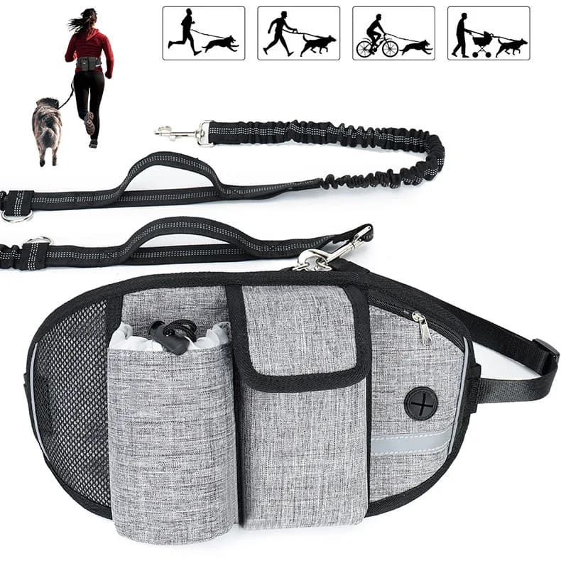 Nuovo marsupio per animali domestici all'aperto con guinzaglio, marsupio multifunzionale per sport, corsa, allenamento fitness, cane che cammina