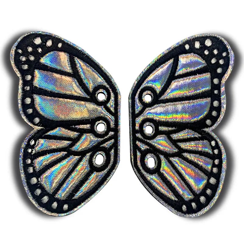 Lovely Girls Shoes Sneaker Iridesent Butterfly Wings accessori per scarpe Flying Skating Shoe Wings scarpe sportive decorazioni fai da te