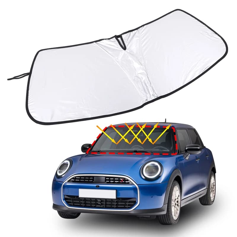 Per BMW MINI Cooper 2019-2023 Memoria per auto Anello in acciaio Parabrezza anteriore Finestra Parasole Finestra Parasole Copertura Accessori auto