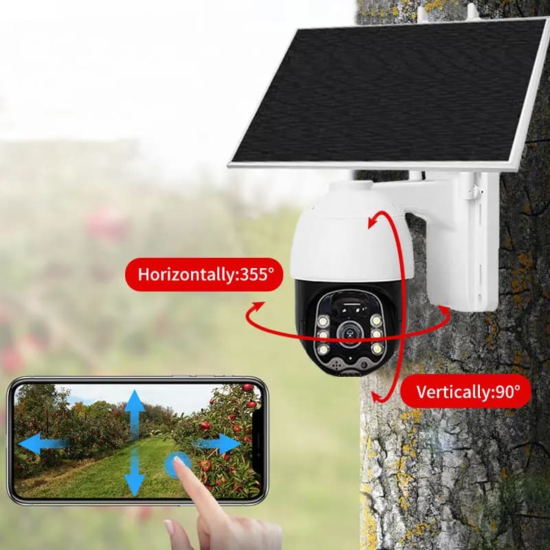 2MP 1080P Solar Power Full Color Wireless WIFI /4G PTZ IP Dome Camera AI Humanoid Detection Home Security CCTV Baby Monitor
