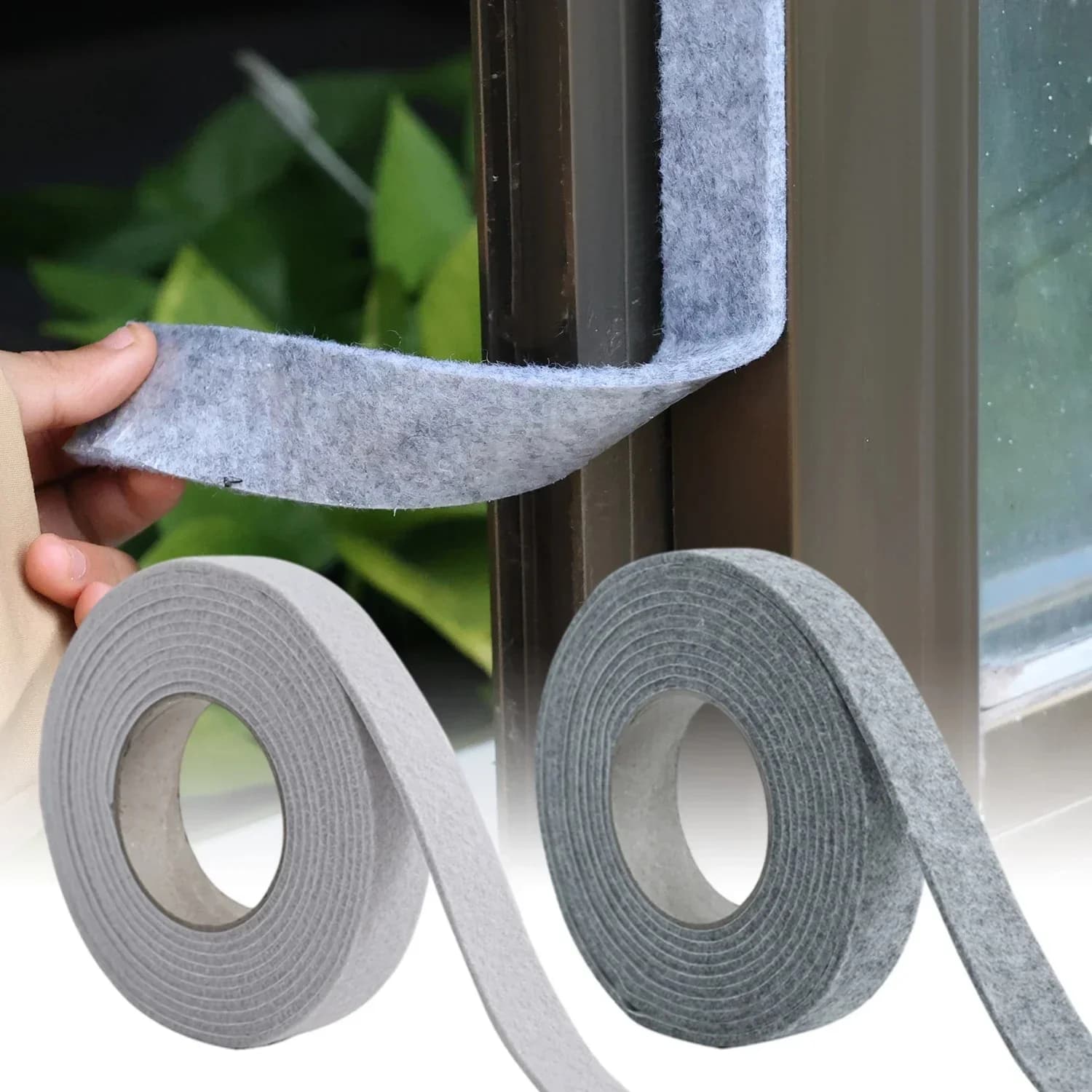 Striscia Adesiva in Feltro 4/2M per Porte e Finestre, Assorbe Acqua, Isolante Acustico, per Mobili Scorrevoli Fai-da-Te