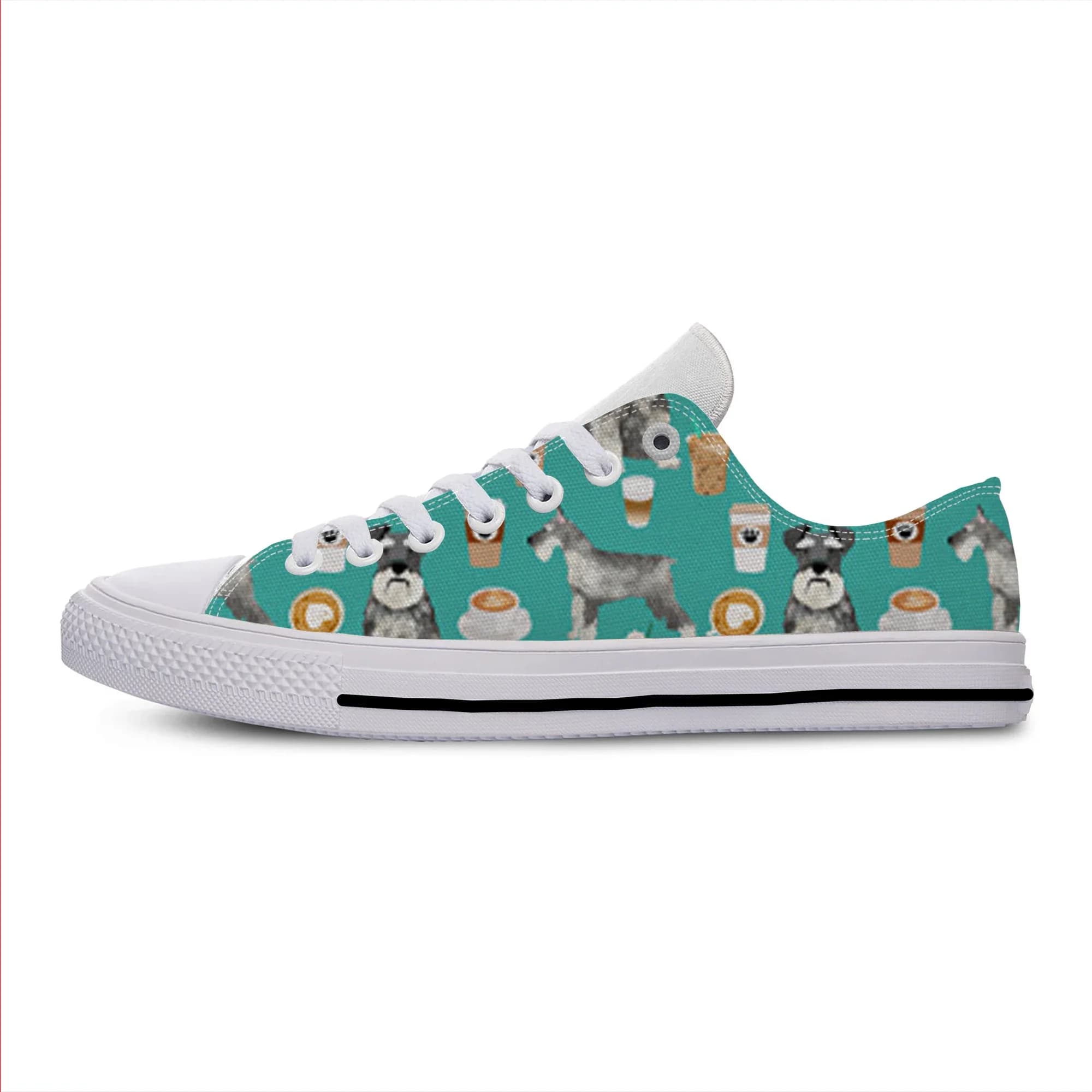 Classic Tela Shoes Lightweight and Casual with Schnauzer Printing, for Men and Women, Ideal for Summer