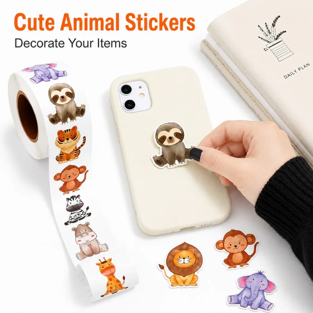 Graffiti Grassland Animal Stickers 2.5cm Heterotypic Art Labels for Learning Rewards Scrapbook Classroom Gift Decor Pack Set Kit