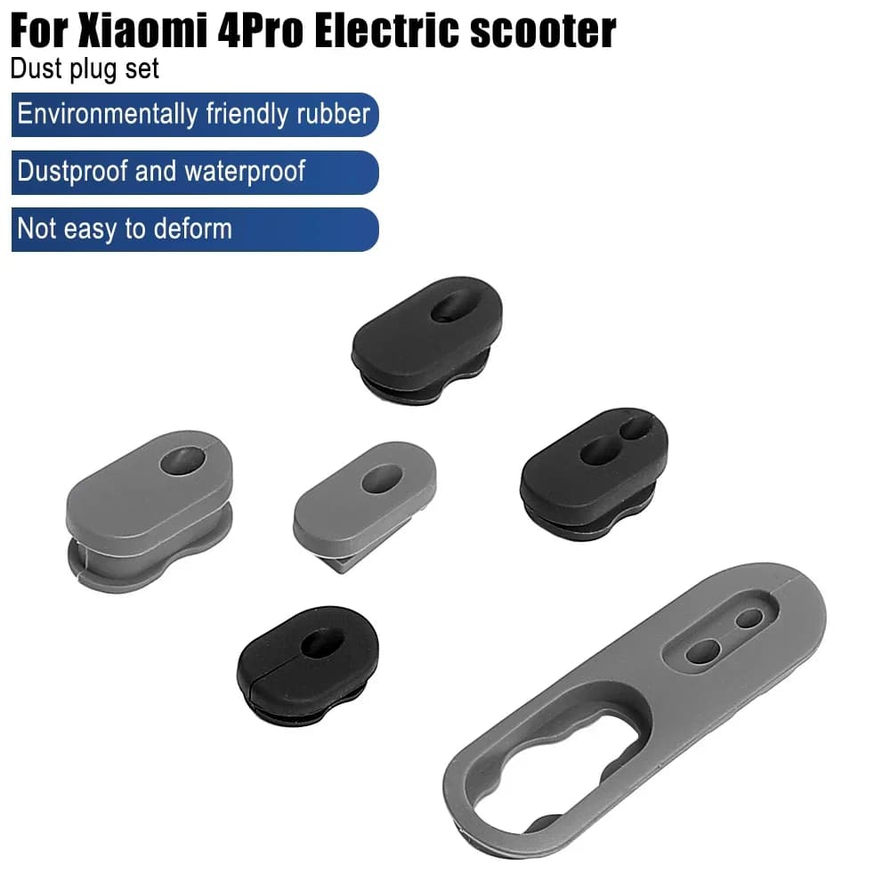 Per Xiaomi 4 Pro Scooter elettrico Porta di ricarica antipolvere impermeabile Copri spina Copri manica in silicone Set di cavi da 5 pezzi Parte scooter