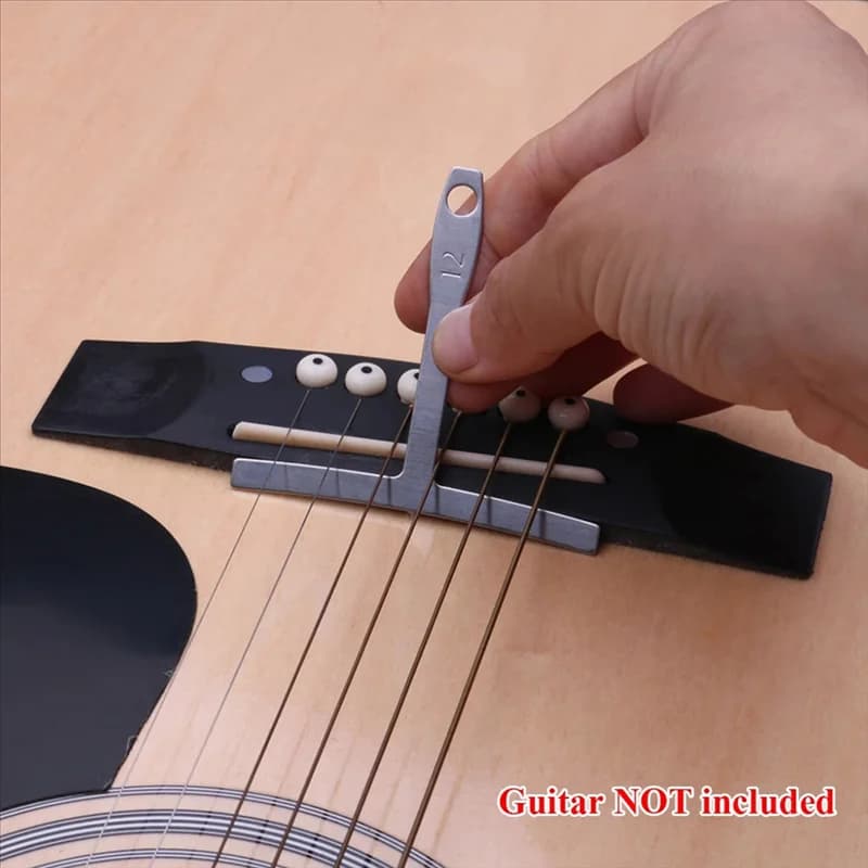 1 Set Kit di attrezzi per chitarra con borsa per il trasporto Strumenti di riparazione String Action Righello Luthier File Perni per ponte per chitarra per chitarra Ukulele-B60B