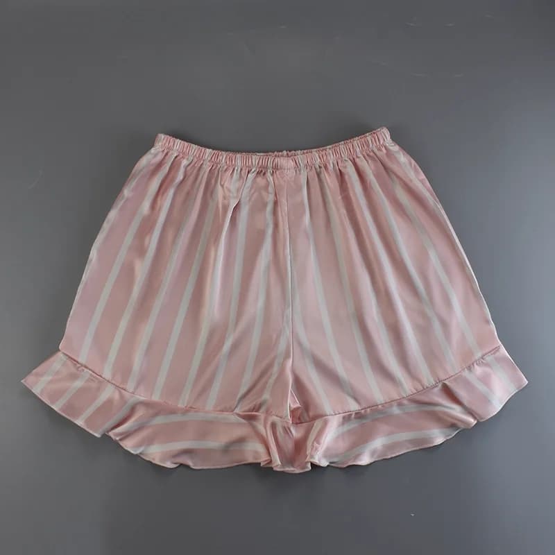 Pigiama estivo corto per donna Intimo in raso di seta Morbido liscio rilassato Pantaloncini da salotto per il tempo libero Indumenti da notte da donna