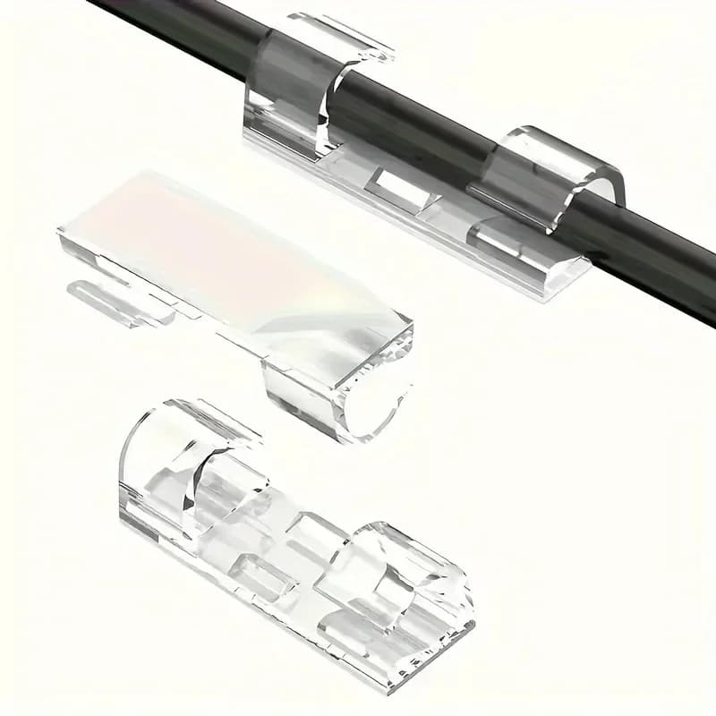 200 Pezzi Clip Adesive Trasparenti per Cavi, Organizzatore di Fili Senza Foratura, Fermacavi per Casa, Fascette per Cavi, Clip Organizzatore Cavi