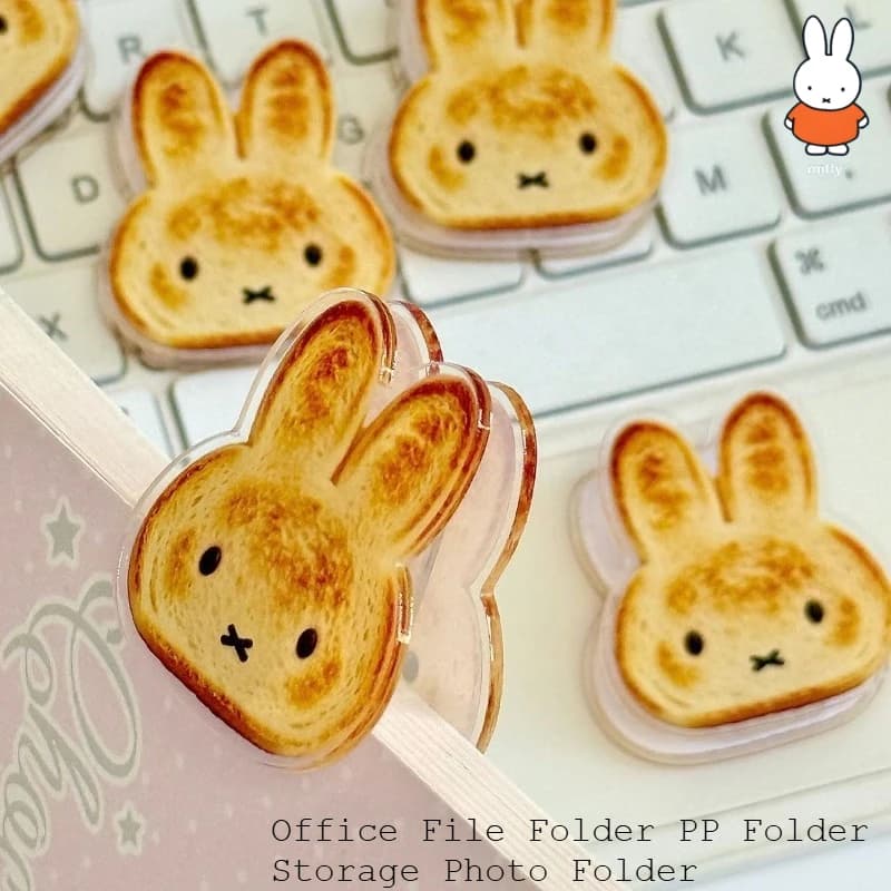 Kawaii Miffy Ins Toasted Miffy Rabbit Cute Test Paper Holder Acrylic Office File Folder PP Holder Storage Photo Holder