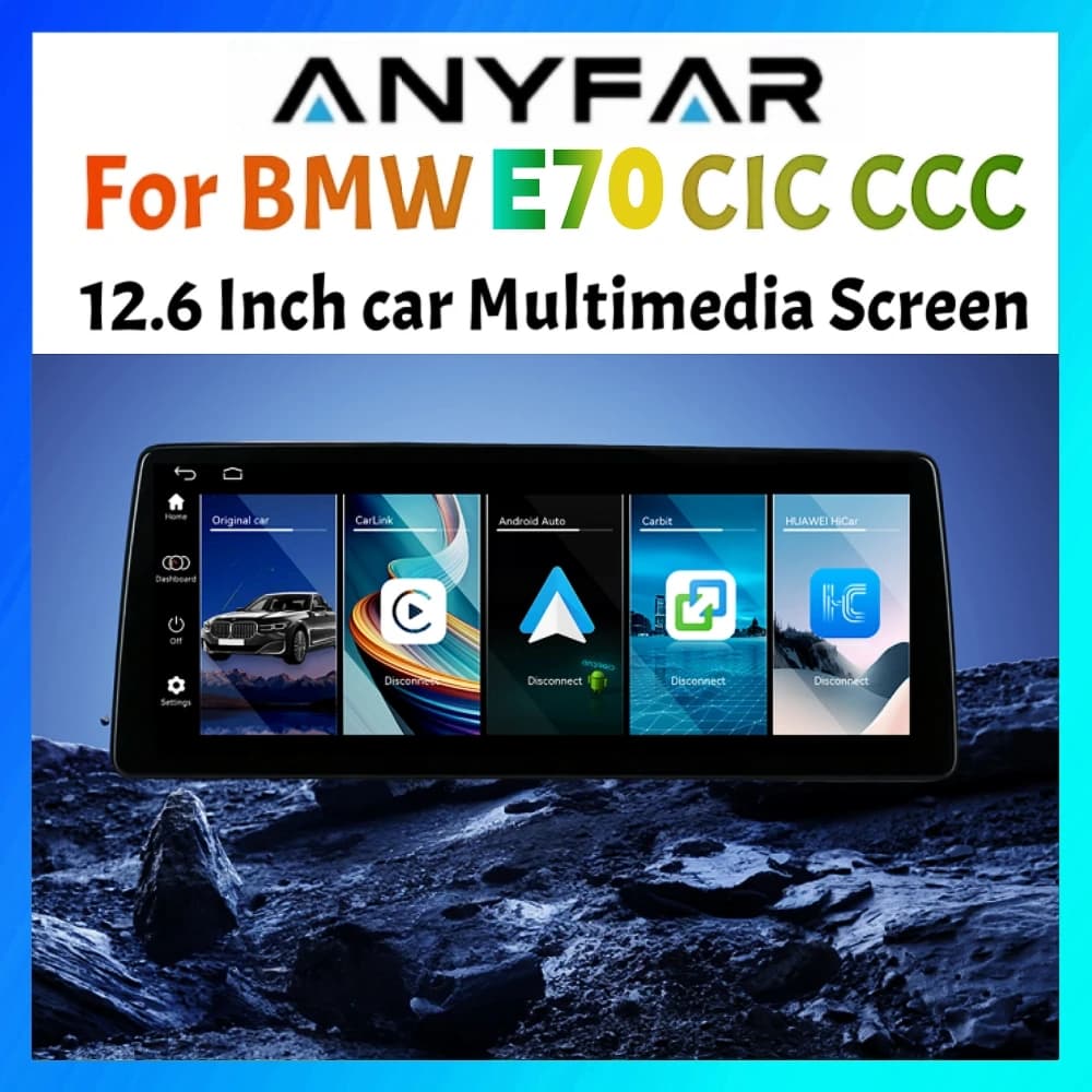 Schermo Ultra Wide Linux da 12,6 pollici per aggiornamento BMW Serie 5 E70 2008-2009 CCC 2010-2013 CIC Plug and Play, supporta iDrive di fabbrica