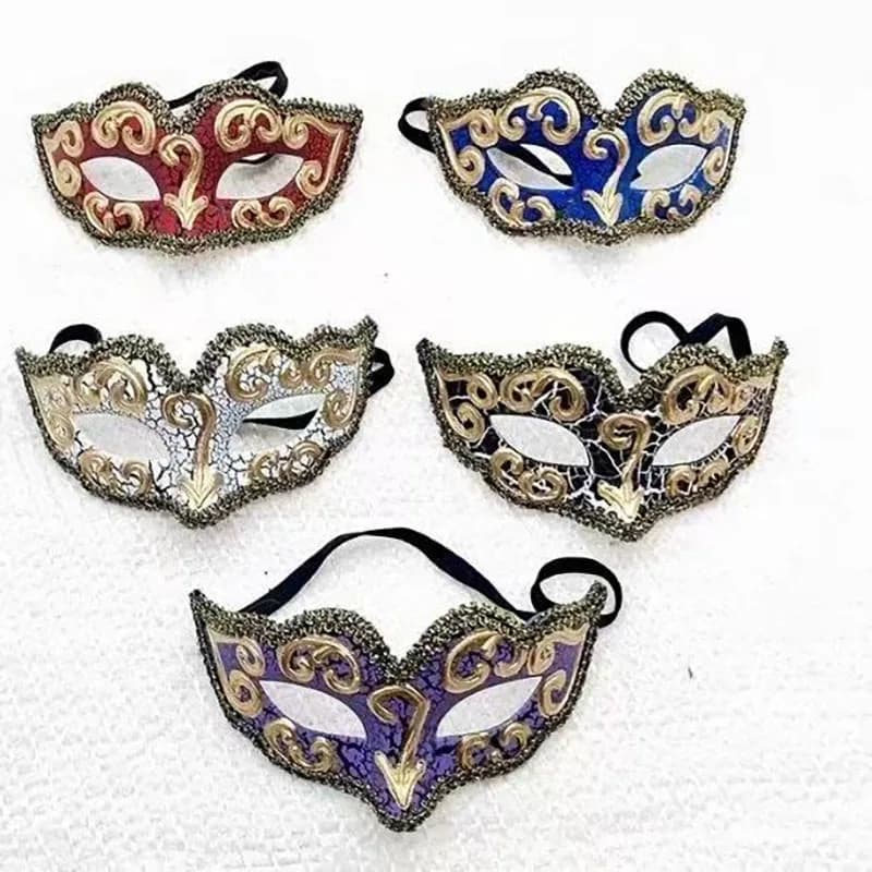 Maschera Vintage a Mezza Faccia Stile Principe, Maschera Veneziana per Costume di Halloween, Festa in Maschera, Ballo in Maschera, Cosplay