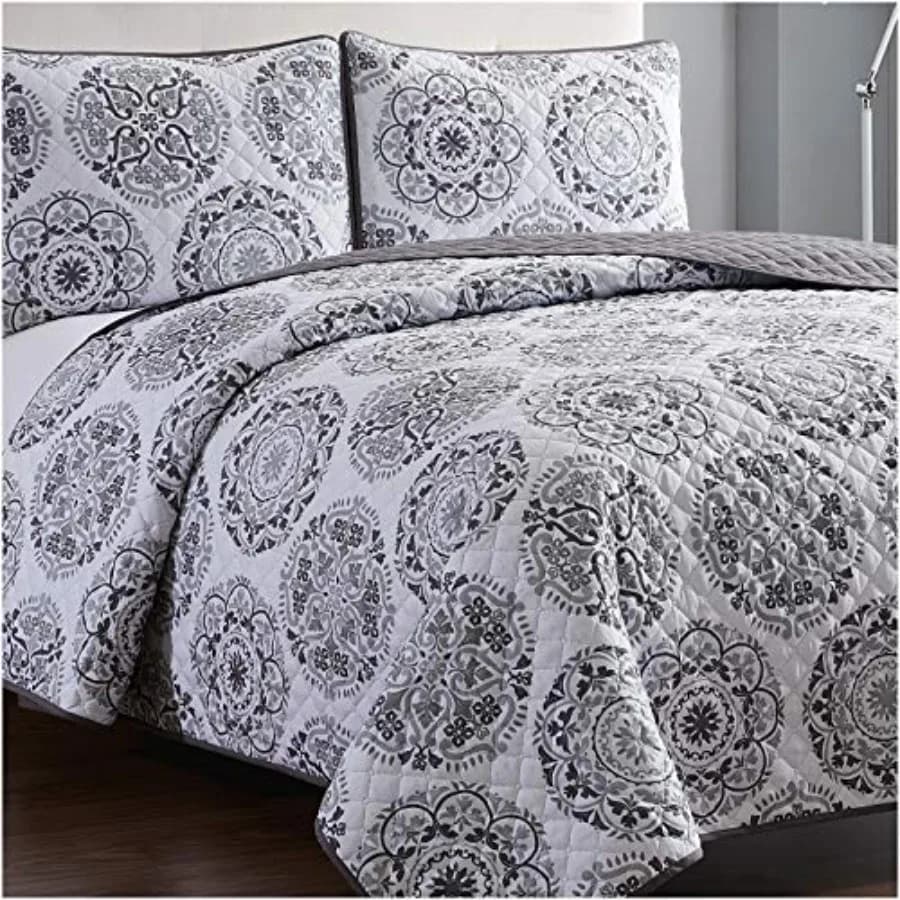 Set Copriletto - Copertura per Letto con Federe - Tecnologia di Trapuntatura ad Ultrasuoni - Set Trapuntato Oversize 2 Pezzi - Copriletto e