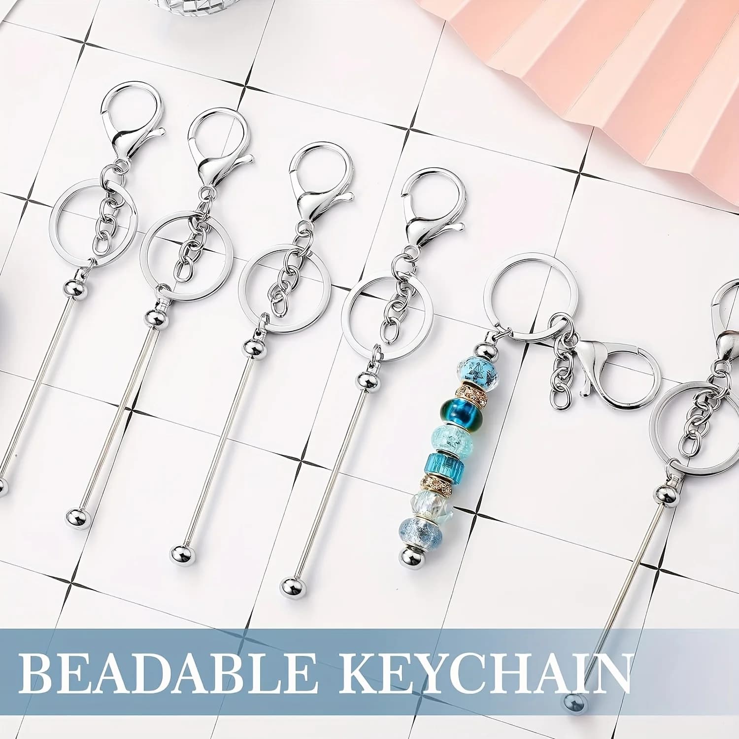 7pcs Stainless Steel Keychains With Charms Practical Stylish Hanging Accessories Backpacks Bags Daily Use Bag Keychain Accessory