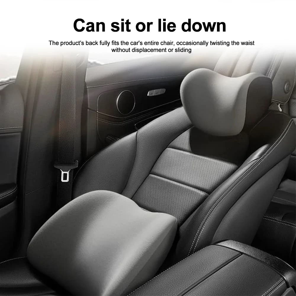 Cuscino per il Collo da Auto in Memory Foam, Poggiatesta Morbido per Sedile Auto, Cuscino Lombare per Supporto Schiena